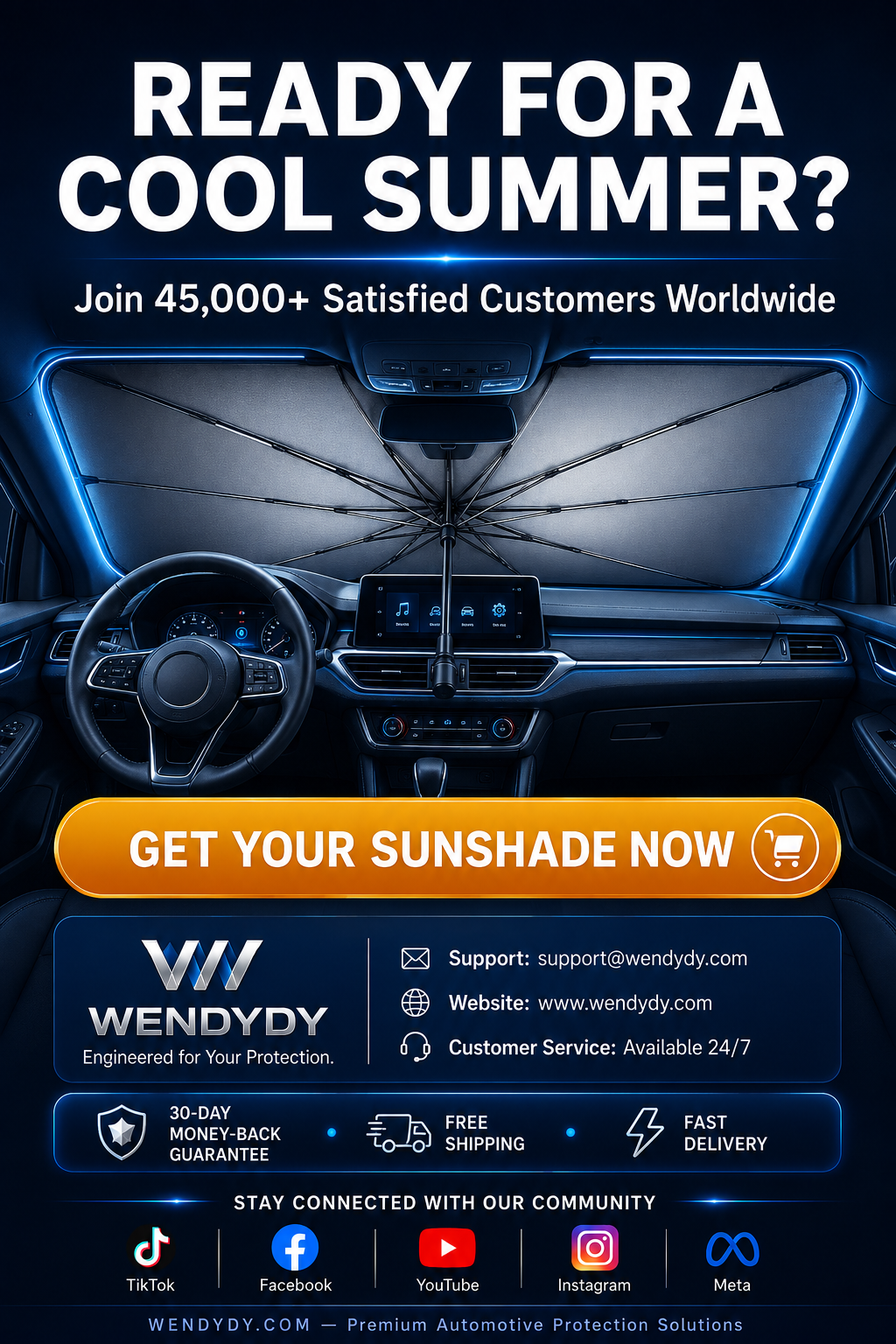 ☀️50% Off For A Limited Time✨️ - 2026 Upgraded Car Windshield Sun Shade Umbrella-Navalonixcosh®