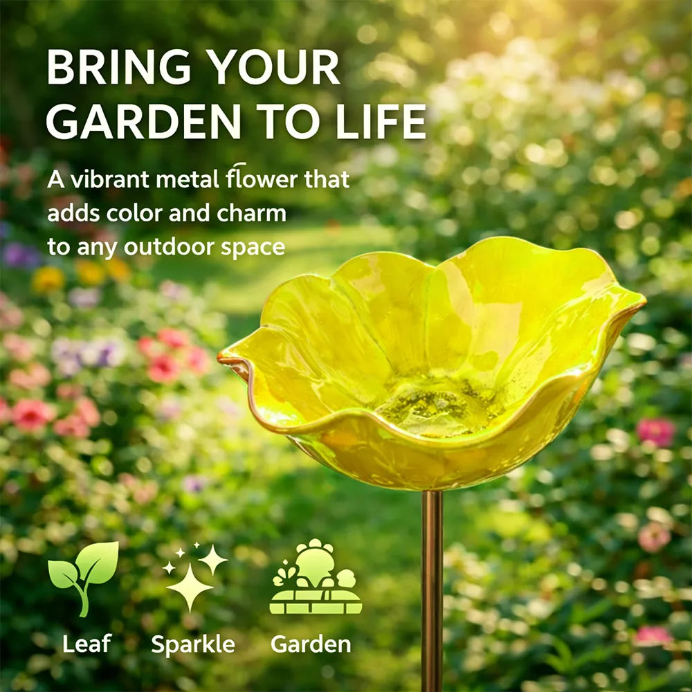 Navalonixcosh® 🎁Handmade Metal Flower Garden Stake🐦