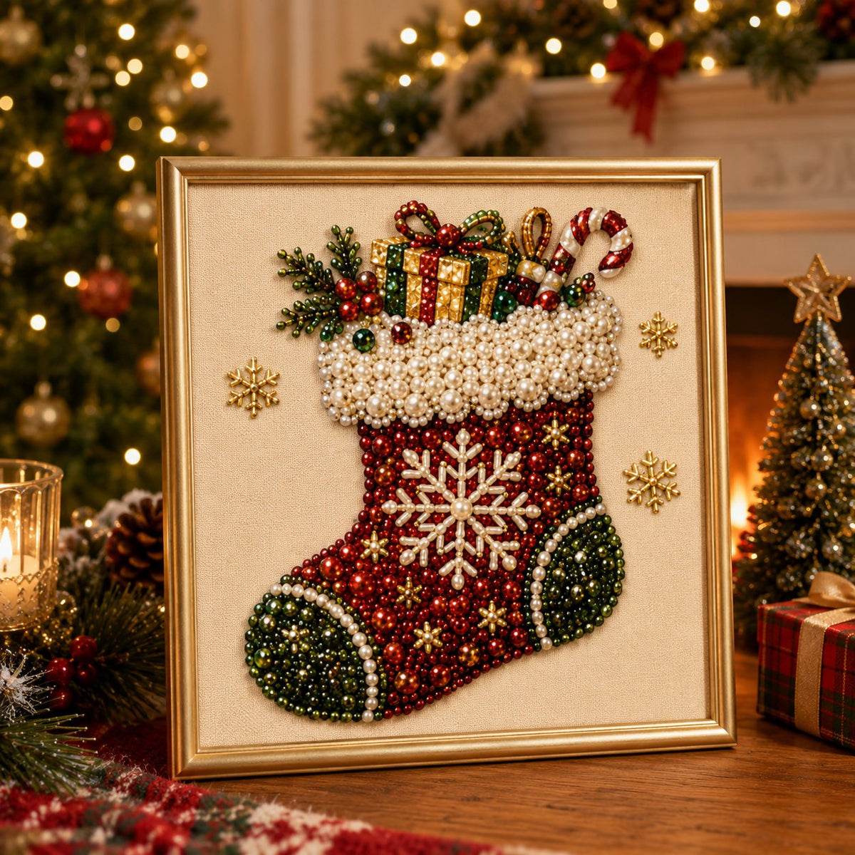 🎄LAST DAY 49% OFF – DIY Christmas Pearl Diamond Painting Art Kit With Frame Relaxing & Beginner-Friendly