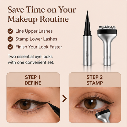 🔥Buy 1 Get 1 Free🔥2-in-1 Eyeliner & Lower Eyelash Stamp Set-Navalonixcosh®