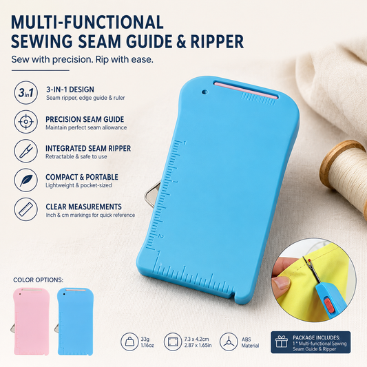 🧵 Sewing Seam Guide & Ripper – Multi-functional Tool, Easy Seam Allowance & Stitch Removal ✂️🪡-Navalonixcosh®