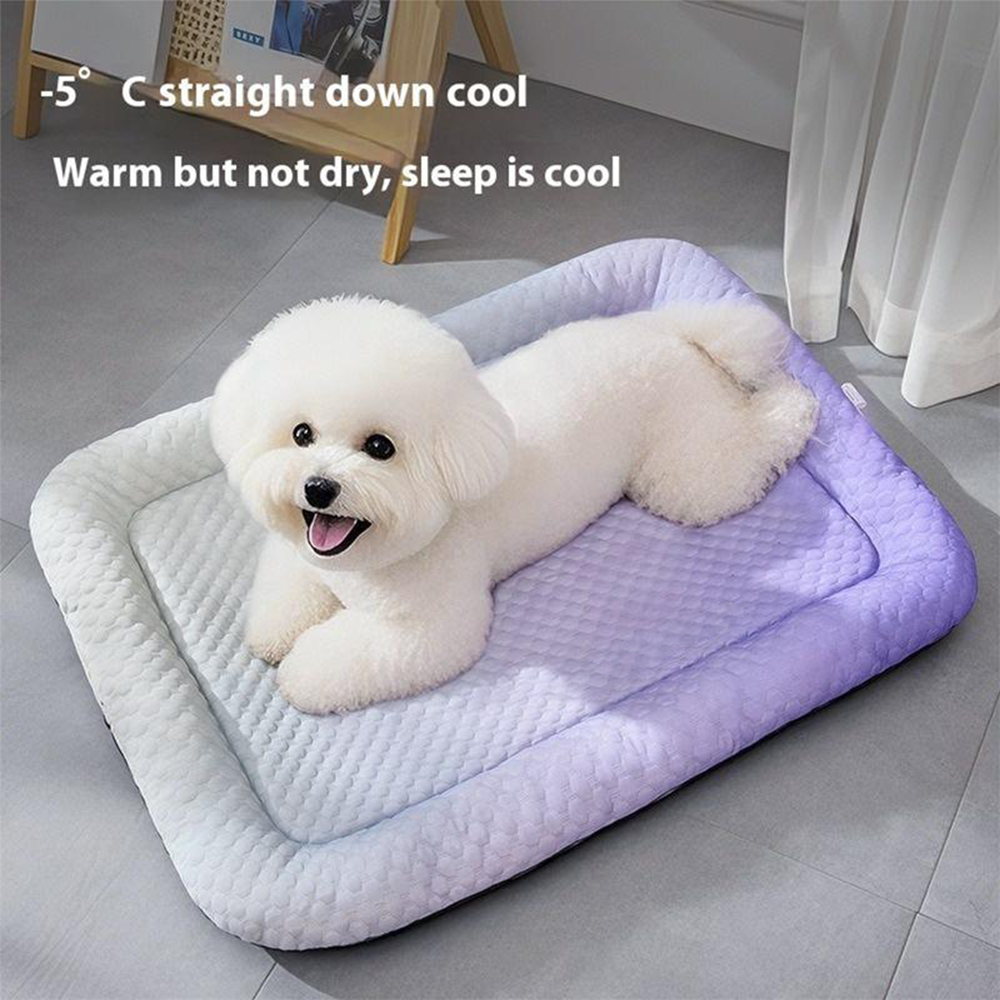 upsell❄️Pet Cooling Mat for Dogs & Cats 🐾  Naturally Cool Ice-Silk Pad • Breathable, Washable & Soft-Navalonixcosh®
