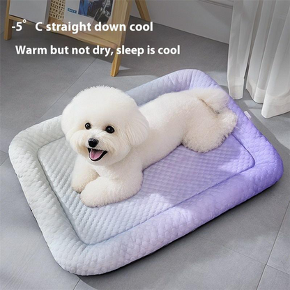 upsell❄️Pet Cooling Mat for Dogs & Cats 🐾  Naturally Cool Ice-Silk Pad • Breathable, Washable & Soft-Navalonixcosh®