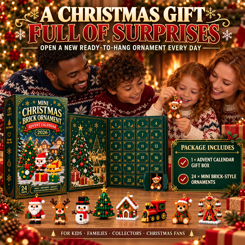 upsell⏳ Last day to save 49% – 🎄 24-Day Mini Christmas Ornament Advent Calendar | 24 unique festive buildable designs with hanging loops—perfect for decorating Christmas trees, wreaths, and holiday displays