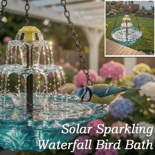 🔥2026 Spring Sale 40% Off--🐦Solar Cascade Hanging Bird Bath Fountain  -Navalonixcosh®
