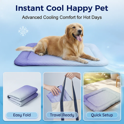upsell❄️Pet Cooling Mat for Dogs & Cats 🐾  Naturally Cool Ice-Silk Pad • Breathable, Washable & Soft-Navalonixcosh®