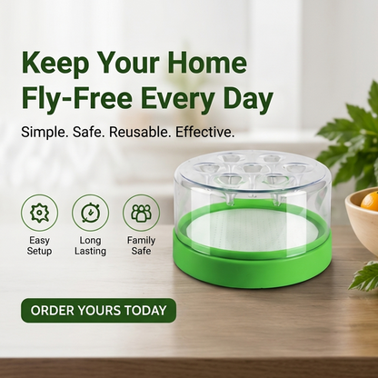 🛡️Reusable Non-Electric Fly Trap for Indoor & Outdoor Use– Safe, Cordless & Chemical-Free🔥 Navalonixcosh®