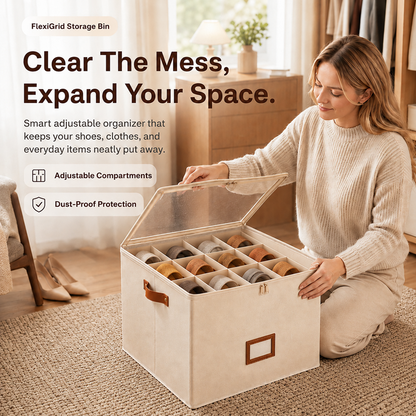 🔥Oxford Fabric Foldable Design Shoe Organizer, Storage Box– Large Capacity, Dustproof & Breathable for Closet & Bedroom 🧺✨-Navalonixcosh®