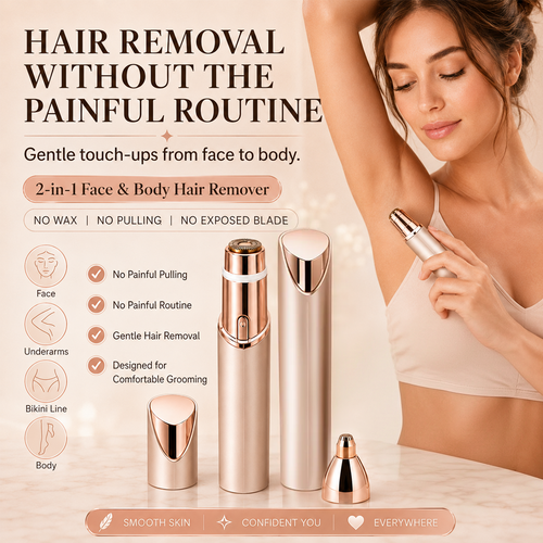 upsell Navalonixcosh®✨2-in-1 Face & Body Hair Remover for Women | Dual-Head Rechargeable Precision Trimmer