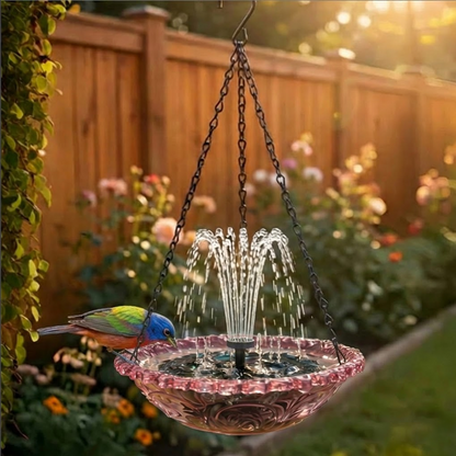 🔥2026 Spring Sale 40% Off--🐦Solar Cascade Hanging Bird Bath Fountain  -Navalonixcosh®