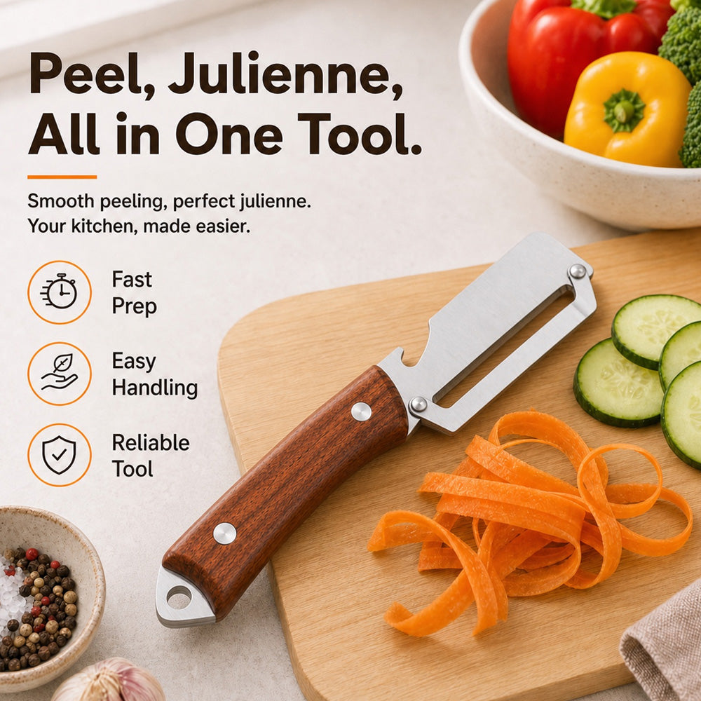 🥕 2-in-1 Multifunctional Vegetable Peeler Set | Peel, Slice & Julienne-Navalonixcosh®