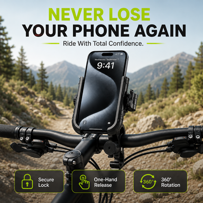 🎉 2026 Sale — Over 42,000 Sold! 🚴‍♂️ Quick-Release Bike Phone Mount – SecureLock & Shockproof Padding 📱-Navalonixcosh®