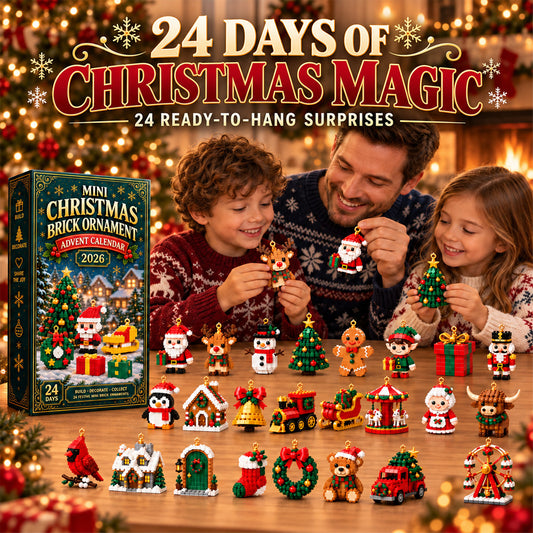 upsell⏳ Last day to save 49% – 🎄 24-Day Mini Christmas Ornament Advent Calendar | 24 unique festive buildable designs with hanging loops—perfect for decorating Christmas trees, wreaths, and holiday displays