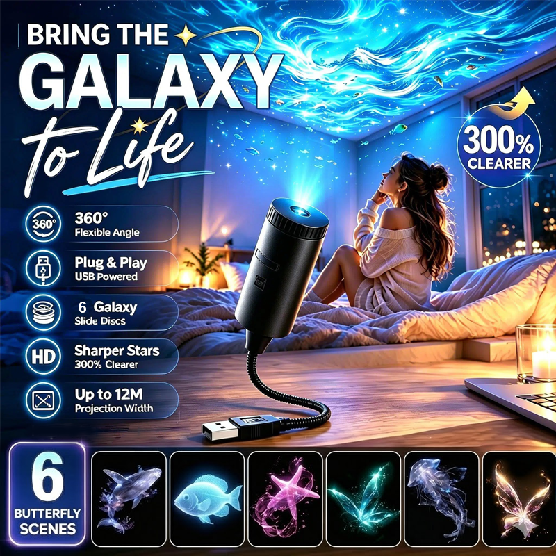 🎁 Navalonixcosh® Plug-and-Play HD Galaxy & Ocean Projector Night Light🥳50,000+ Happy Users