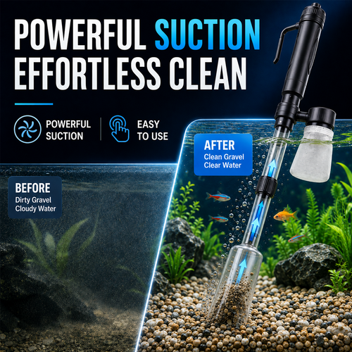 🔥2-in-1 Electric Aquarium Gravel Cleaner & Water Changer🐠  | Powerful Tank Vacuum with Power Adapter-Navalonixcosh®