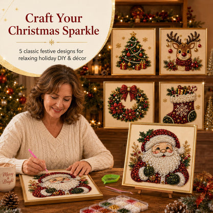 🎄LAST DAY 49% OFF – DIY Christmas Pearl Diamond Painting Art Kit With Frame Relaxing & Beginner-Friendly
