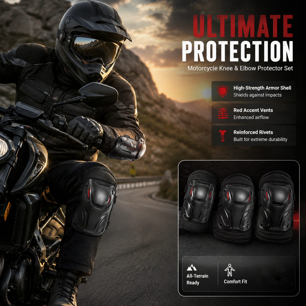 🏋️Motorcycle Knee and Elbow Protector Set-Navalonixcosh®