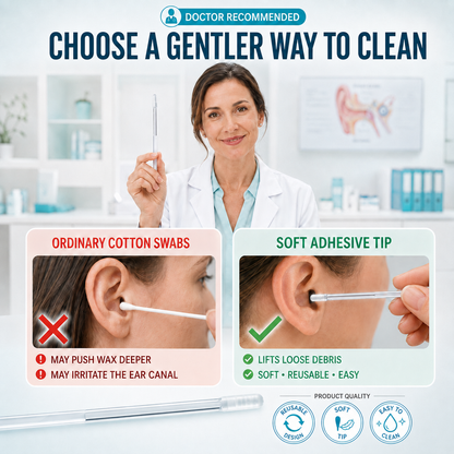 Sticky Ear Cleaning Stick for Adults, Reusable Sticky Ear Cleaner Picks✨