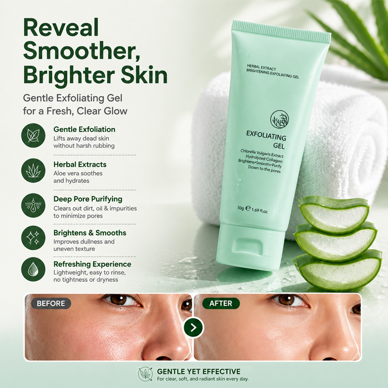 upsell🔥 50K+ SOLD! 🔥  🌿 Herbal Brightening Exfoliating Gel 🌿 ✨ Instantly Smooth & Glow  💖 Gentle Exfoliation 💥 SAVE 40% 💥-Navalonixcosh®