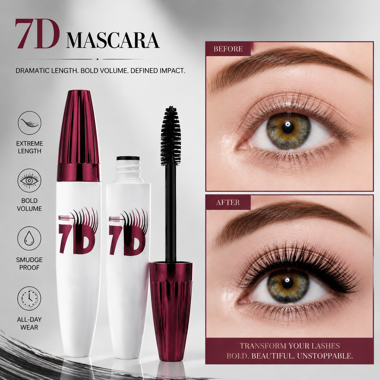 🔥Last Day—BUY 1 GET 1 FREE！！⏰✨Smudge-Proof Curling & Lengthening Mascara-Navalonixcosh®