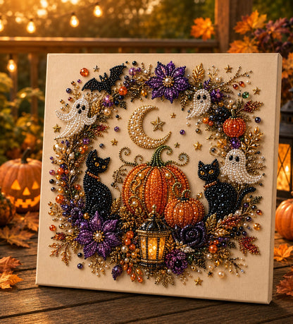 👻 Ghost Pearl Art DIY Kit – 3D Halloween Diamond Painting Craft, Sparkling Resin Pearl Mosaic Wall Decor-Navalonixcosh®