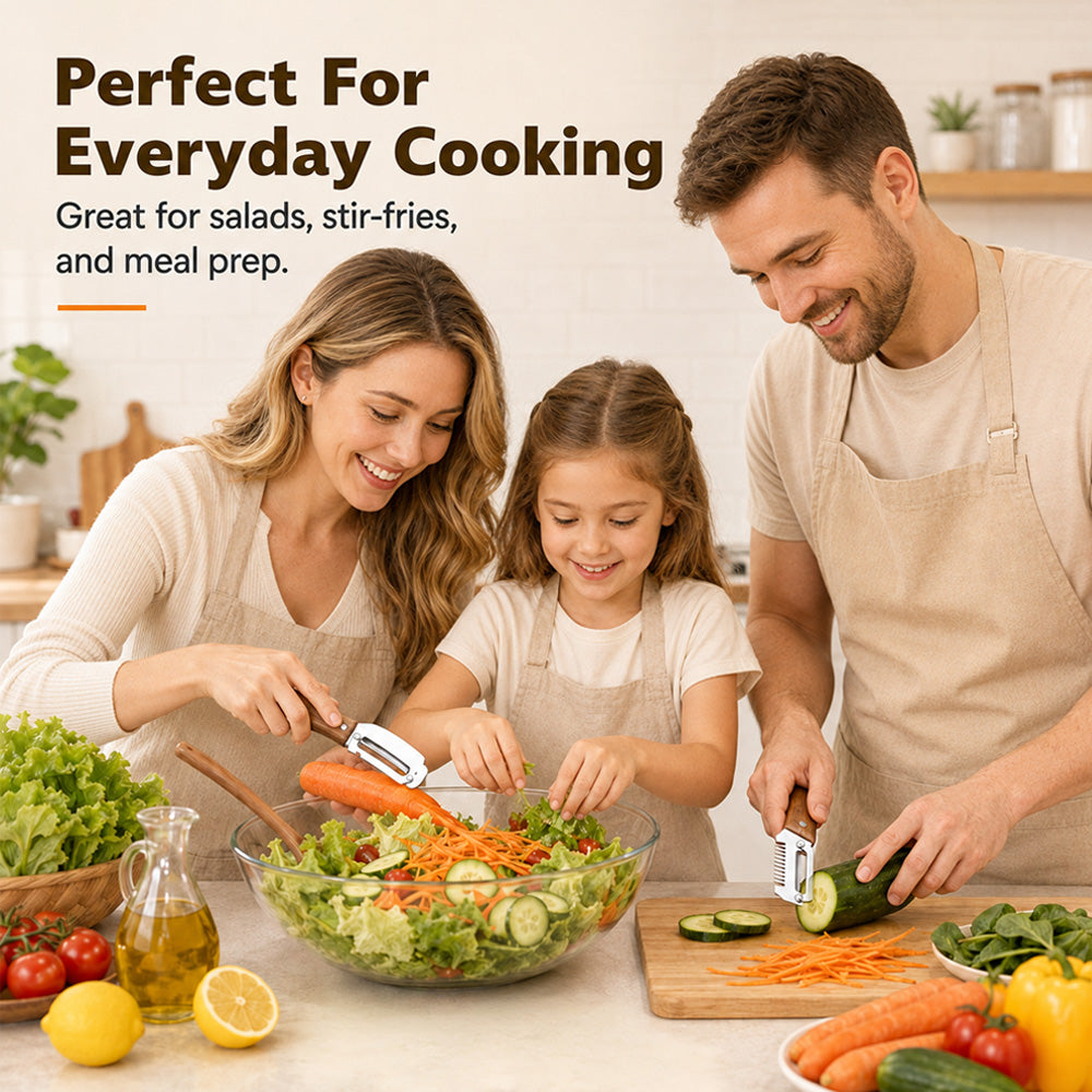 🥕 2-in-1 Multifunctional Vegetable Peeler Set | Peel, Slice & Julienne-Navalonixcosh®