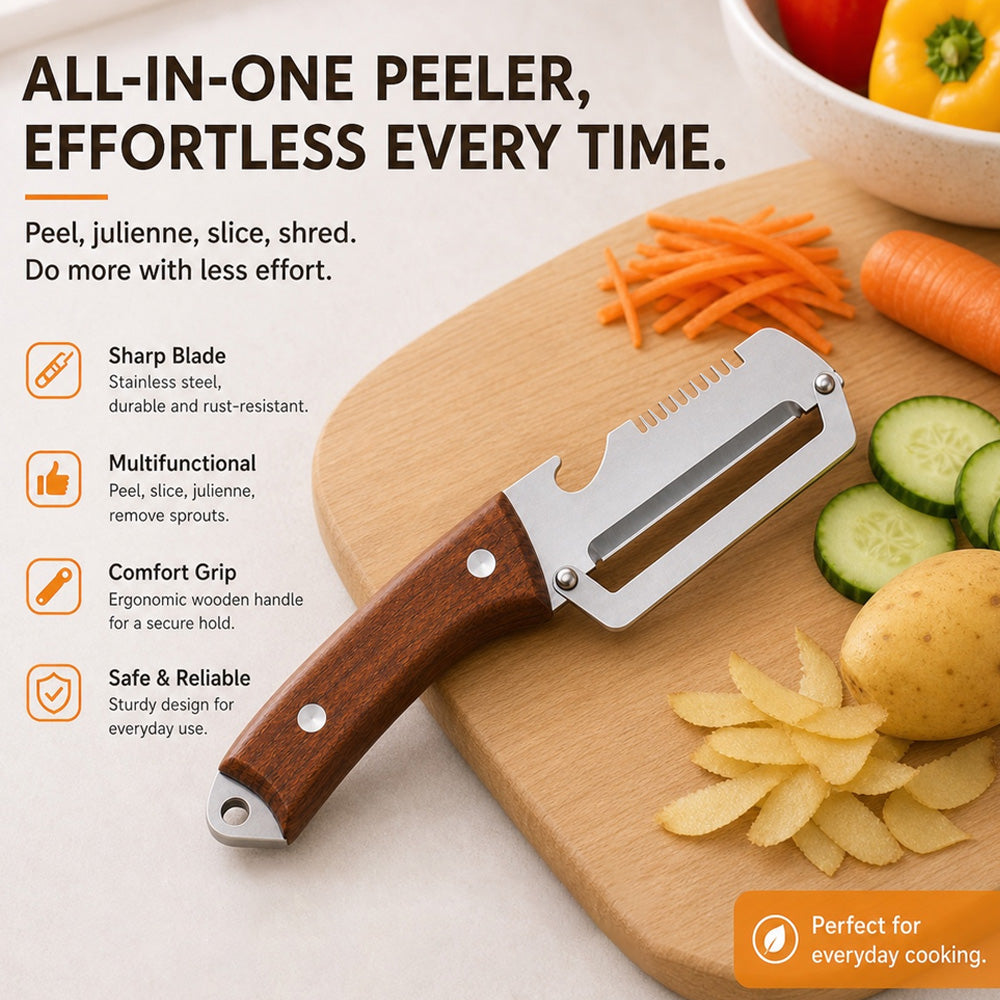 🥕 2-in-1 Multifunctional Vegetable Peeler Set | Peel, Slice & Julienne-Navalonixcosh®