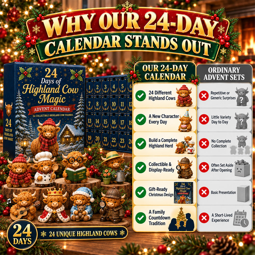 ⏳ Last Day 49% OFF🐮 24 Days of Highland Cow Advent Calendar