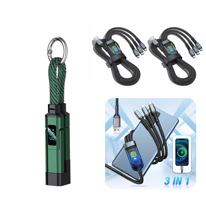 ⏳Limited-time 50% off⏰4-in-1 Digital Display Keychain Charging Cable🔋📱-Navalonixcosh®