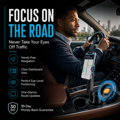 🧲Car Cup Holder Phone Mount – 360° Adjustable, Strong N52 Magnet, One-Hand Operation, Fits All Phones, Stable Magnetic & Clamp Models for Safe Driving-Navalonixcosh®