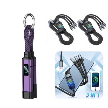 ⏳Limited-time 50% off⏰4-in-1 Digital Display Keychain Charging Cable🔋📱-Navalonixcosh®