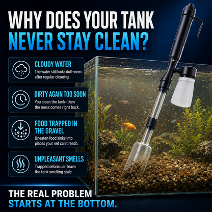 🔥2-in-1 Electric Aquarium Gravel Cleaner & Water Changer🐠  | Powerful Tank Vacuum with Power Adapter-Navalonixcosh®