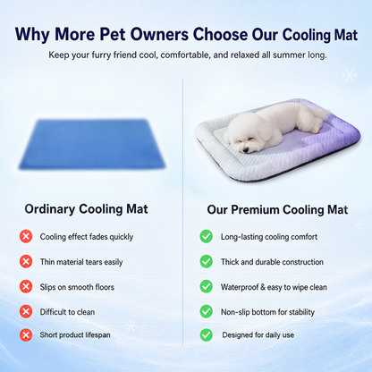 upsell❄️Pet Cooling Mat for Dogs & Cats 🐾  Naturally Cool Ice-Silk Pad • Breathable, Washable & Soft-Navalonixcosh®