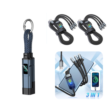 ⏳Limited-time 50% off⏰4-in-1 Digital Display Keychain Charging Cable🔋📱-Navalonixcosh®