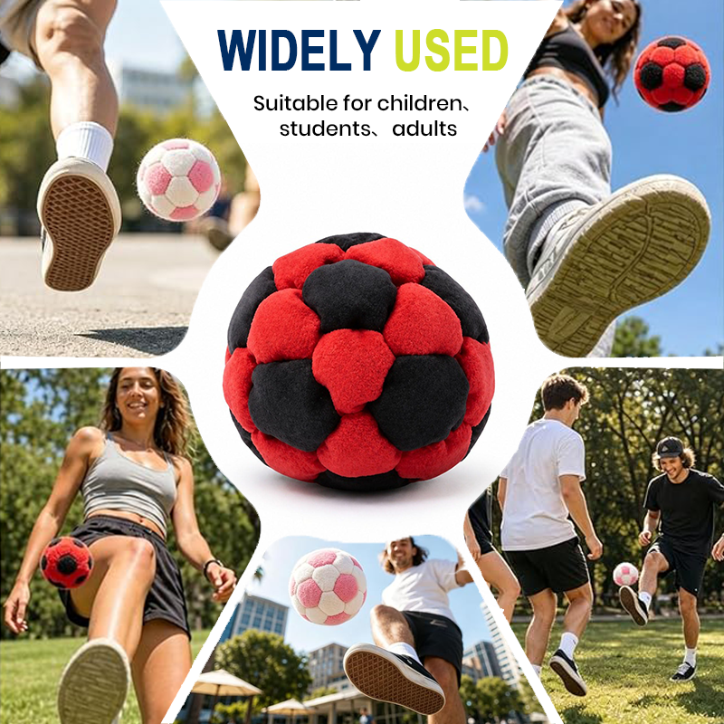 🔥🔥⚽6 Pack Soccer Hackys Footbag Sacks - Soft Plush Footbags for Adults-Navalonixcosh®