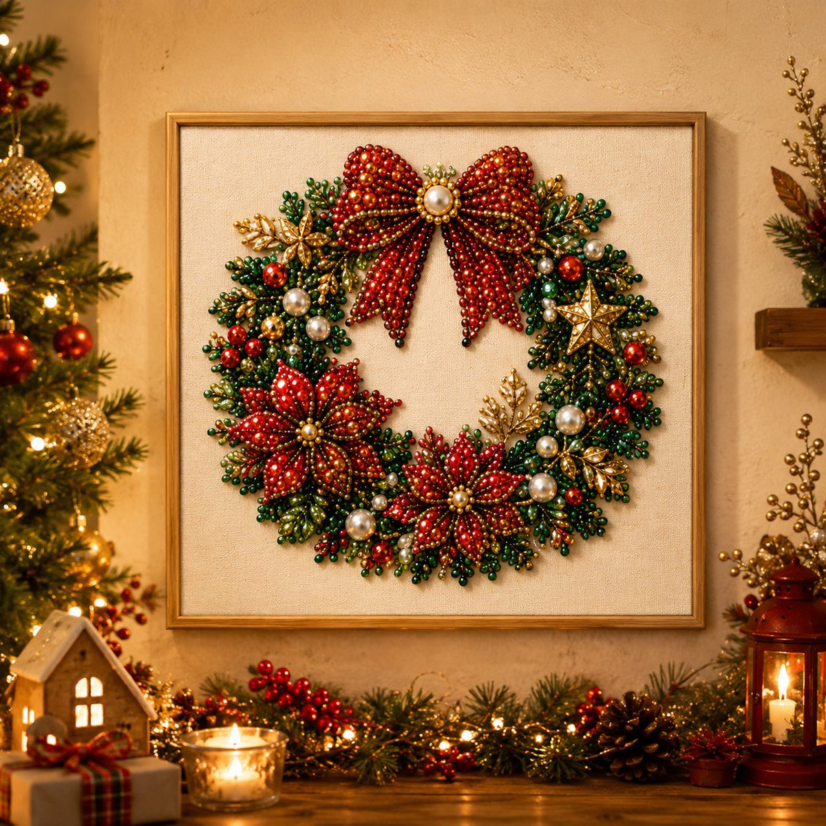 🎄LAST DAY 49% OFF – DIY Christmas Pearl Diamond Painting Art Kit With Frame Relaxing & Beginner-Friendly