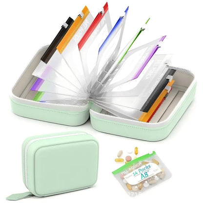 🎉 Sale 2026 🧳 A8 Wasserdichter Alltags-Organizer – 14 farbcodierte Beutel & stoßfeste Hülle für Medikamente, Schmuck & Zubehör! ✨