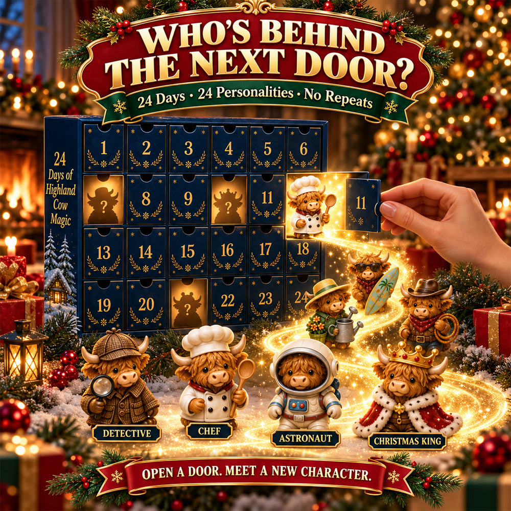 ⏳ Last Day 49% OFF🐮 24 Days of Highland Cow Advent Calendar
