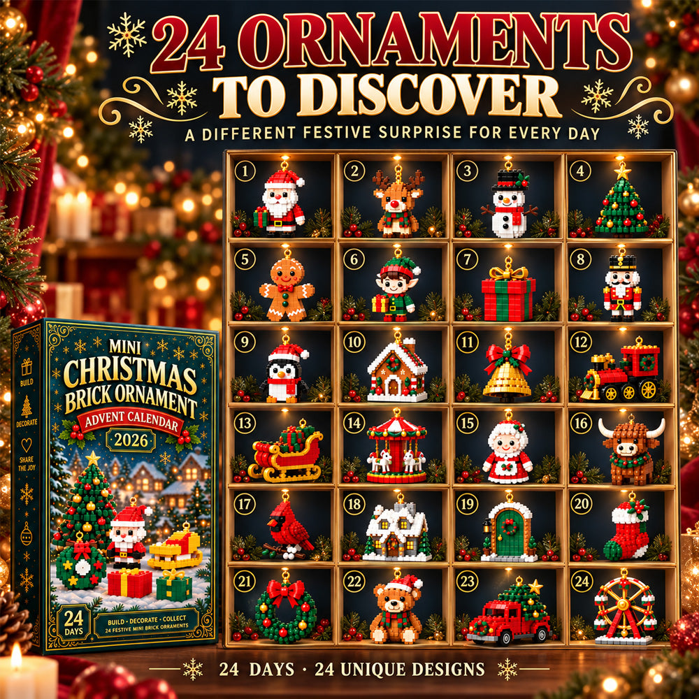 upsell⏳ Last day to save 49% – 🎄 24-Day Mini Christmas Ornament Advent Calendar | 24 unique festive buildable designs with hanging loops—perfect for decorating Christmas trees, wreaths, and holiday displays