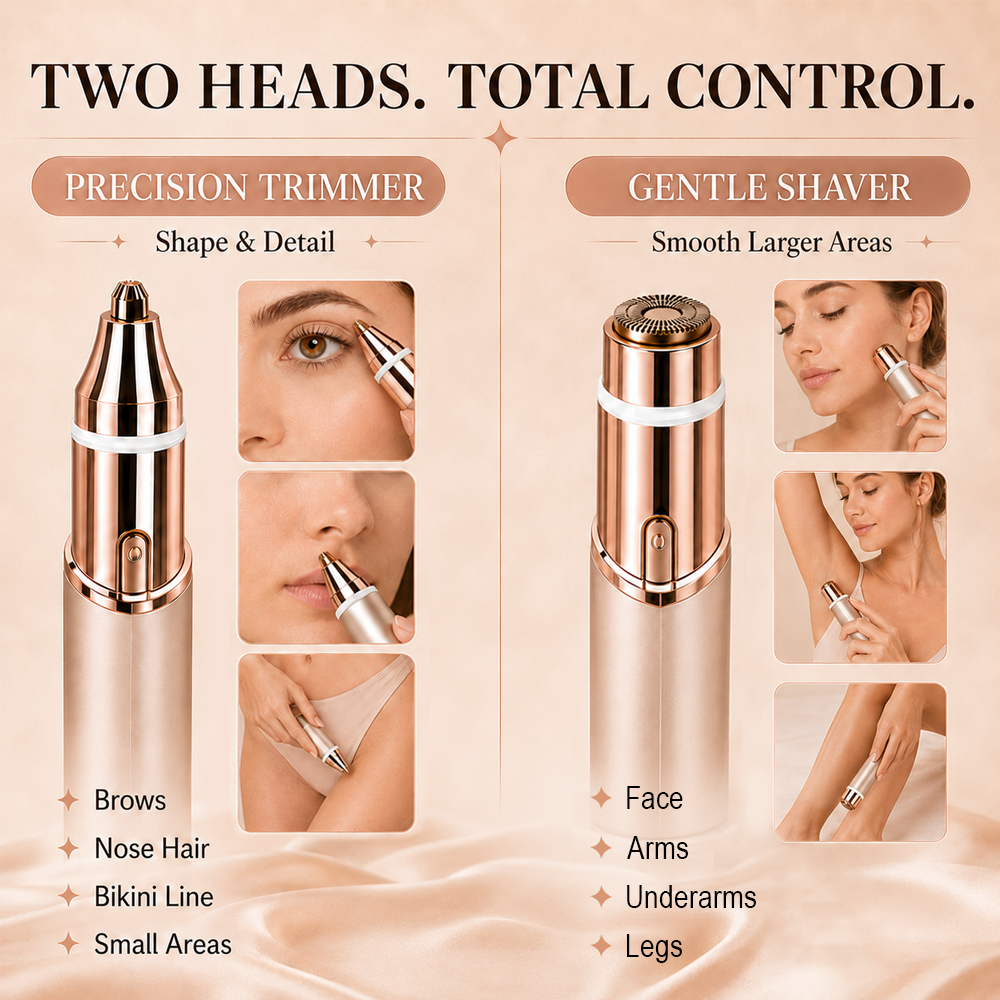 upsell Navalonixcosh®✨2-in-1 Face & Body Hair Remover for Women | Dual-Head Rechargeable Precision Trimmer