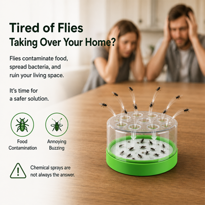 🛡️Reusable Non-Electric Fly Trap for Indoor & Outdoor Use– Safe, Cordless & Chemical-Free🔥 Navalonixcosh®