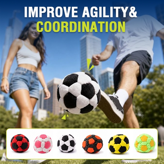 🔥🔥⚽6 Pack Soccer Hackys Footbag Sacks - Soft Plush Footbags for Adults-Navalonixcosh®