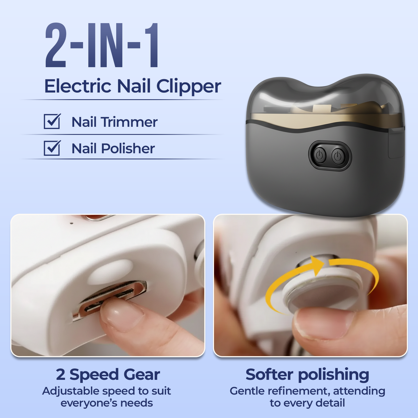 💅2026 Upgraded 2-in-1 Electric Nail Clipper & Polisher-Navalonixcosh®
