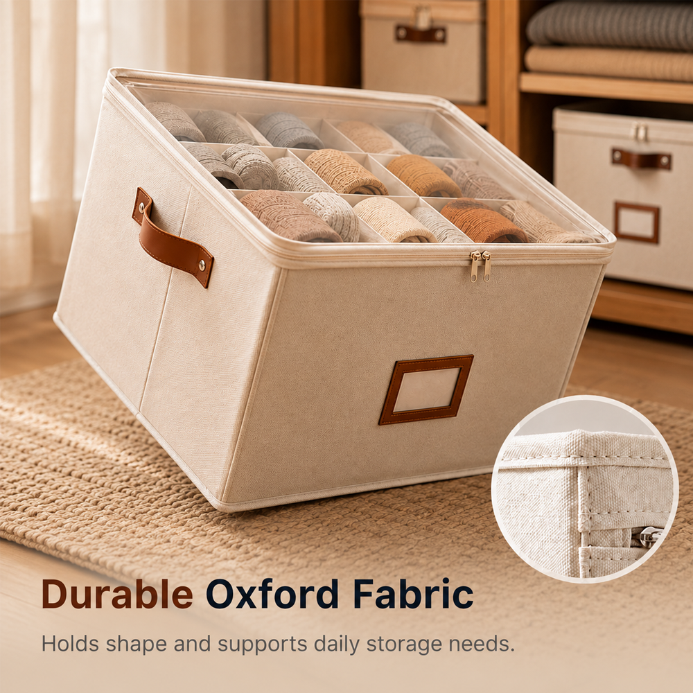 🔥Oxford Fabric Foldable Design Shoe Organizer, Storage Box– Large Capacity, Dustproof & Breathable for Closet & Bedroom 🧺✨-Navalonixcosh®