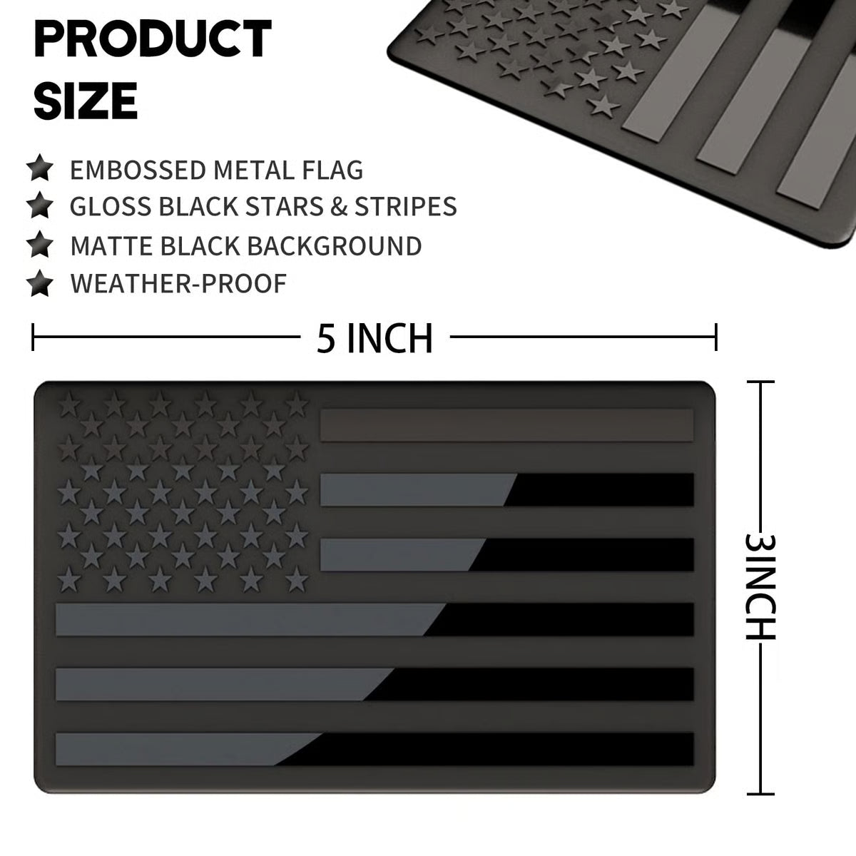 Navalonixcosh® 3D American Flag Emblem Decal - Aluminum Alloy Material (Not Plastic)
