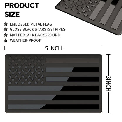 Navalonixcosh® 3D American Flag Emblem Decal - Aluminum Alloy Material (Not Plastic)