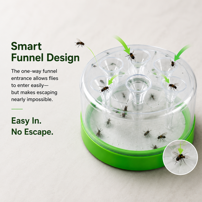 🛡️Reusable Non-Electric Fly Trap for Indoor & Outdoor Use– Safe, Cordless & Chemical-Free🔥 Navalonixcosh®