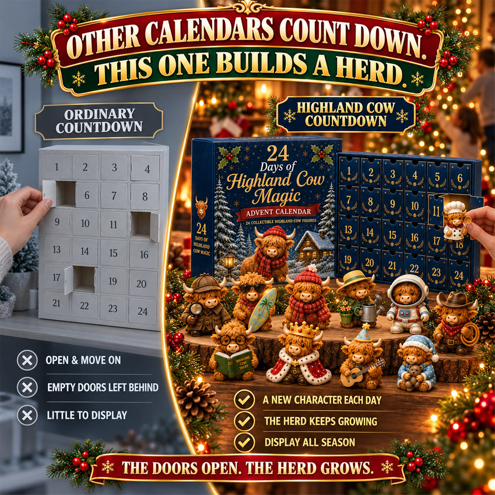 ⏳ Last Day 49% OFF🐮 24 Days of Highland Cow Advent Calendar