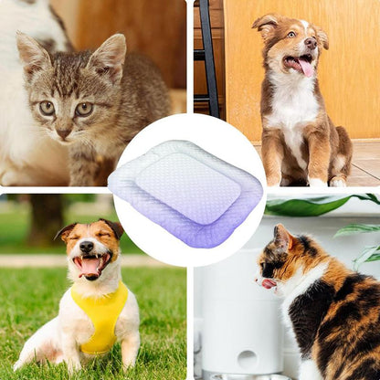 upsell❄️Pet Cooling Mat for Dogs & Cats 🐾  Naturally Cool Ice-Silk Pad • Breathable, Washable & Soft-Navalonixcosh®