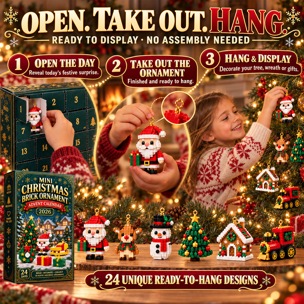 upsell⏳ Last day to save 49% – 🎄 24-Day Mini Christmas Ornament Advent Calendar | 24 unique festive buildable designs with hanging loops—perfect for decorating Christmas trees, wreaths, and holiday displays